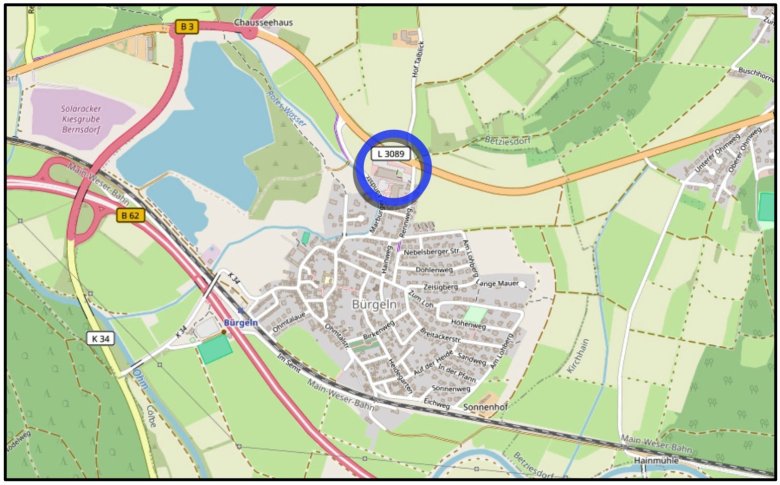 Nahversorgungszentrum Bürgeln räumliche Lage des Plangebietes