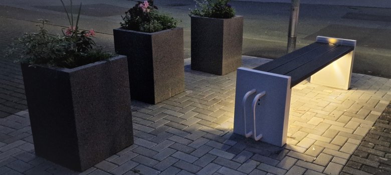 Smart Bench Abendbeleuchtung