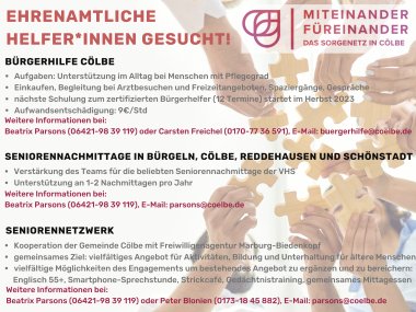 Flyer Ehernamtliche Helfer*innen gesucht!