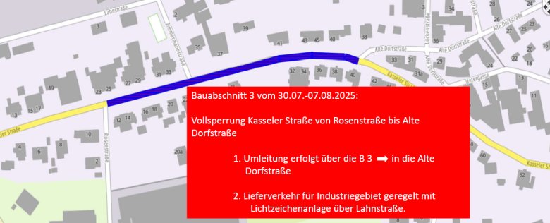 Bauabschnitt 3 vom 30.07.-07.08.2025