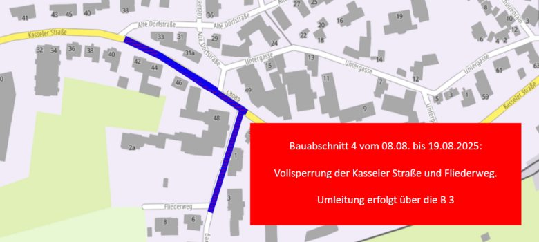 Bauabschnitt 7 vom 08.08.-19.08.2025 (kurzfristige Änderungen/Verzögerungen vorbehalten)