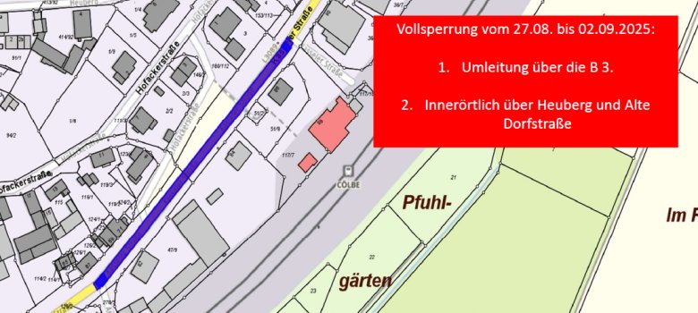Bauabschnitt 6 vm 27.08.-02.09.2025 (kurzfristige Änderungen/Verzögerungen vorbehalten)