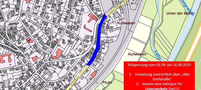 Bauabschnitt 7 vom 03.09.-16.09.2025 (kurzfristige Änderungen/Verzögerungen vorbehalten)